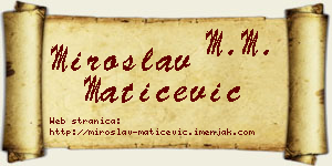 Miroslav Matićević vizit kartica